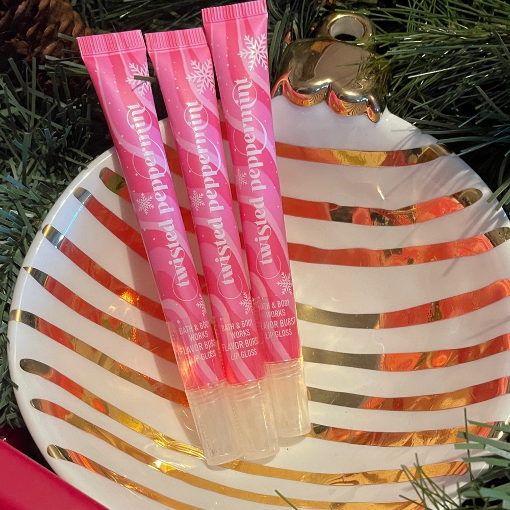 Bath & Body Works Twisted Peppermint Lip Gloss Trio - Pink